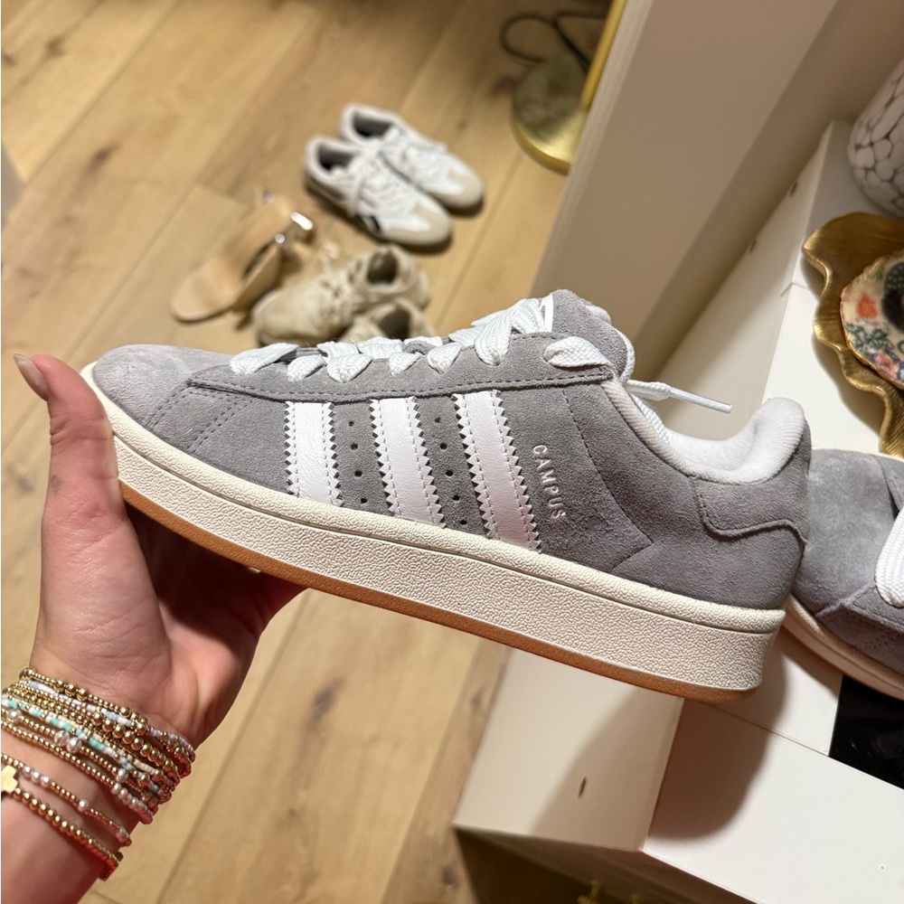 Gray and White Adidas Campus 00 Shoes *Size 6M*